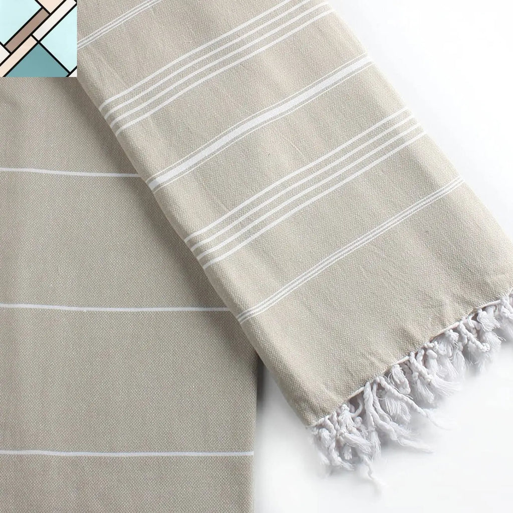 Pure Series Sustainable Turkish Towel Beige by Eco Hilana HILANA UPCYCLED COTTON
