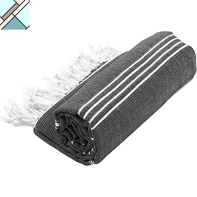 Pure Series: Sustainable Turkish Towel - Black by Eco Hilana HILANA UPCYCLED COTTON