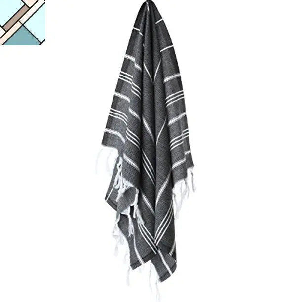 Pure Series: Sustainable Turkish Towel - Black by Eco Hilana HILANA UPCYCLED COTTON