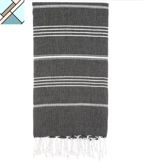 Pure Series: Sustainable Turkish Towel - Black by Eco Hilana HILANA UPCYCLED COTTON