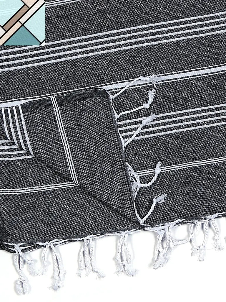 Pure Series: Sustainable Turkish Towel - Black by Eco Hilana HILANA UPCYCLED COTTON