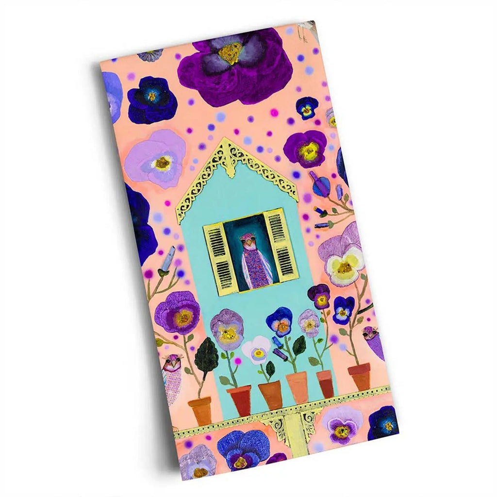 Purple Finches Tea Towels by GreenBox Art GreenBox Art