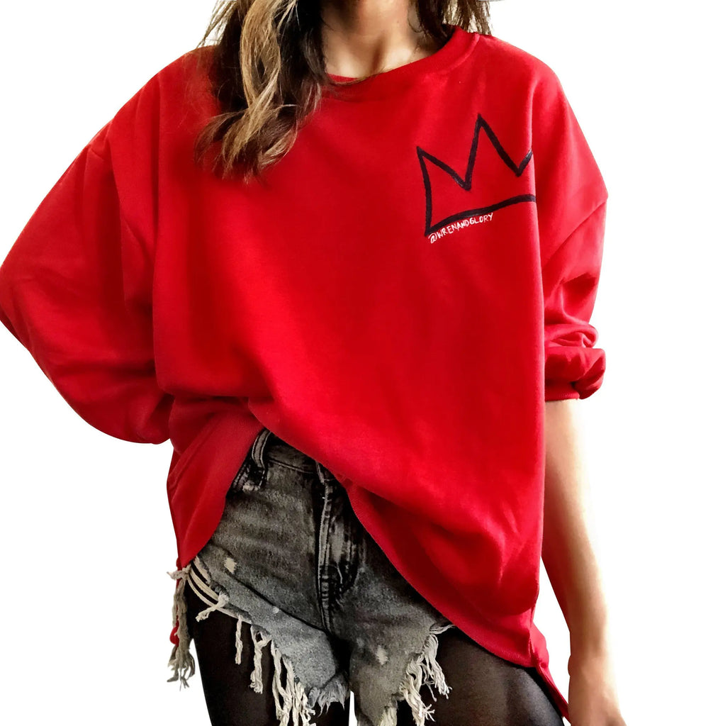 'QUEENING' PAINTED SWEATSHIRT by Wren + Glory Wren + Glory