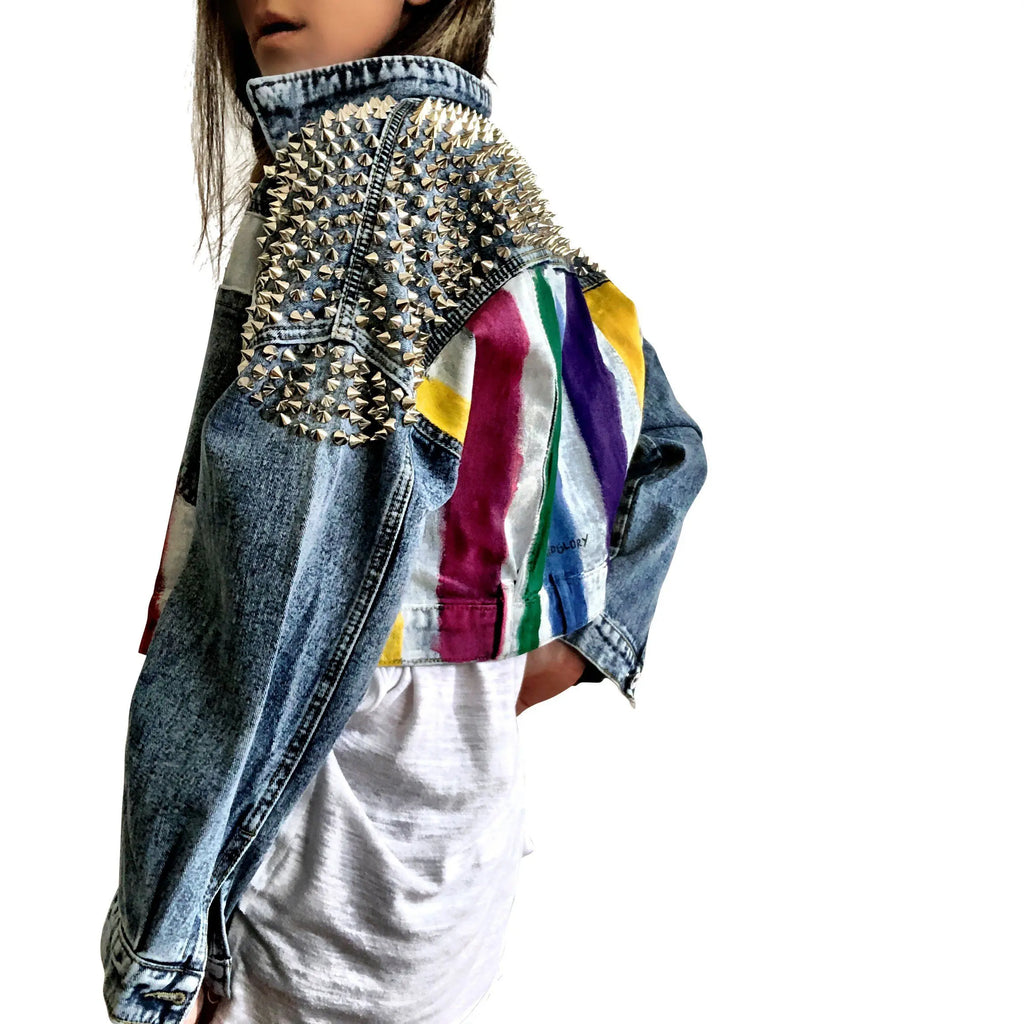 'RAINBOW SPIKE' DENIM JACKET by Wren + Glory Wren + Glory