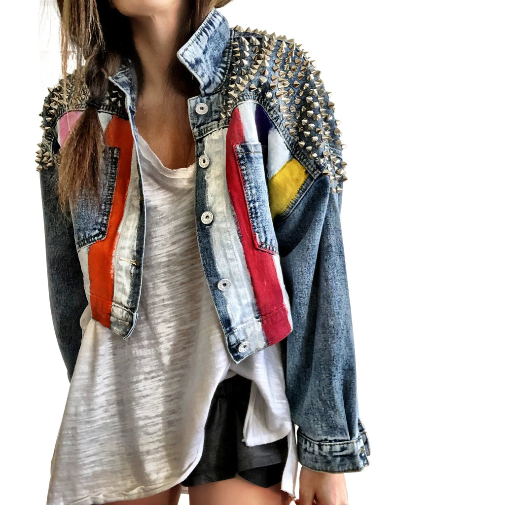 'RAINBOW SPIKE' DENIM JACKET by Wren + Glory Wren + Glory