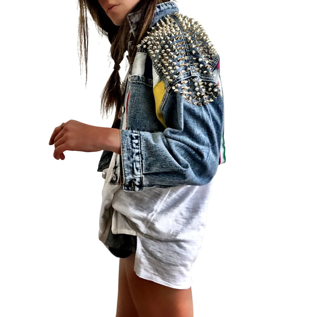 'RAINBOW SPIKE' DENIM JACKET by Wren + Glory Wren + Glory