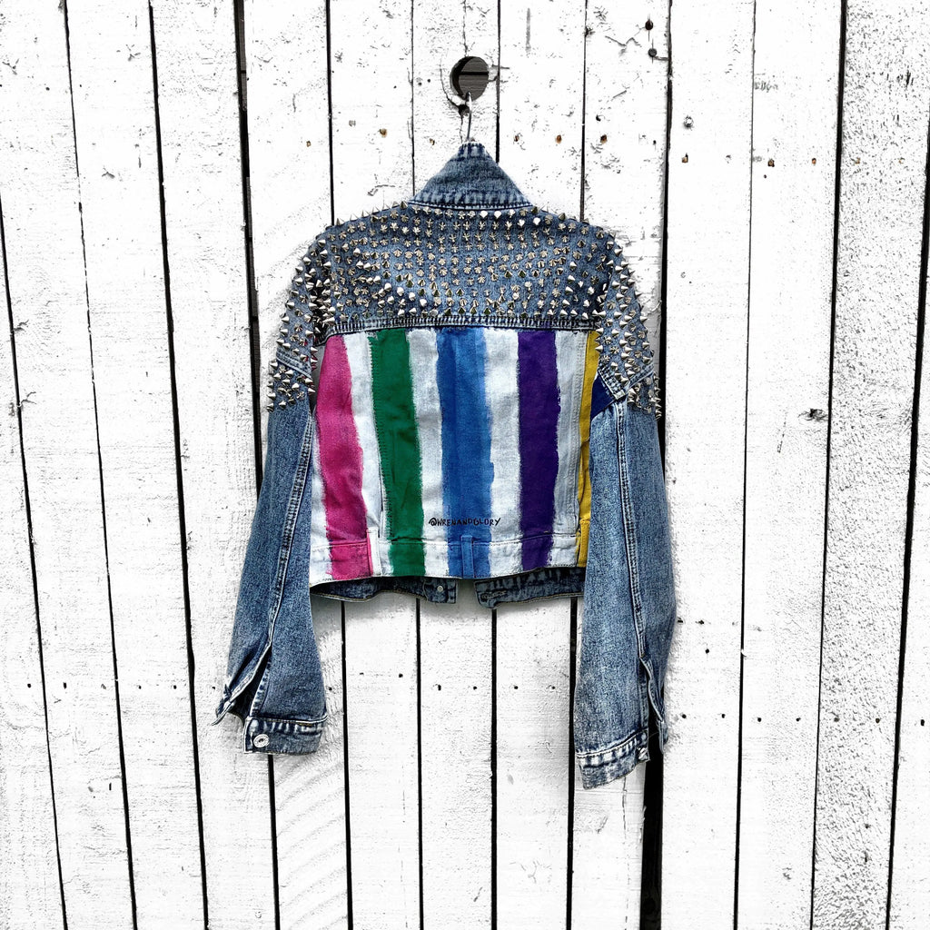 'RAINBOW SPIKE' DENIM JACKET by Wren + Glory Wren + Glory