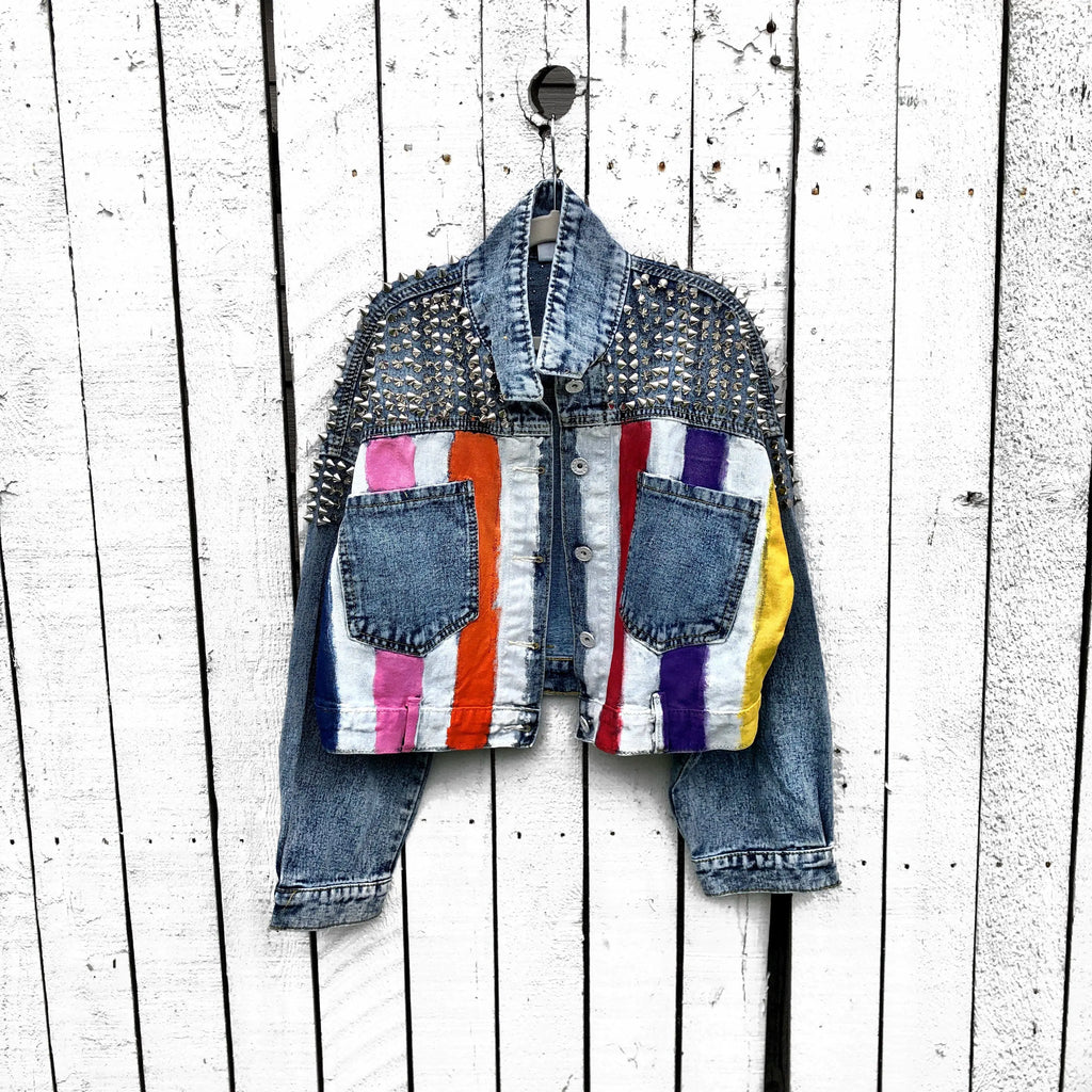 'RAINBOW SPIKE' DENIM JACKET by Wren + Glory Wren + Glory