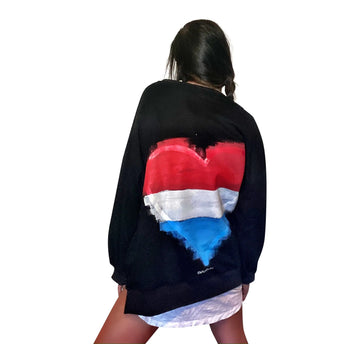 'RED, WHITE & BLUE LOVE' PAINTED SWEATSHIRT by Wren + Glory Wren + Glory