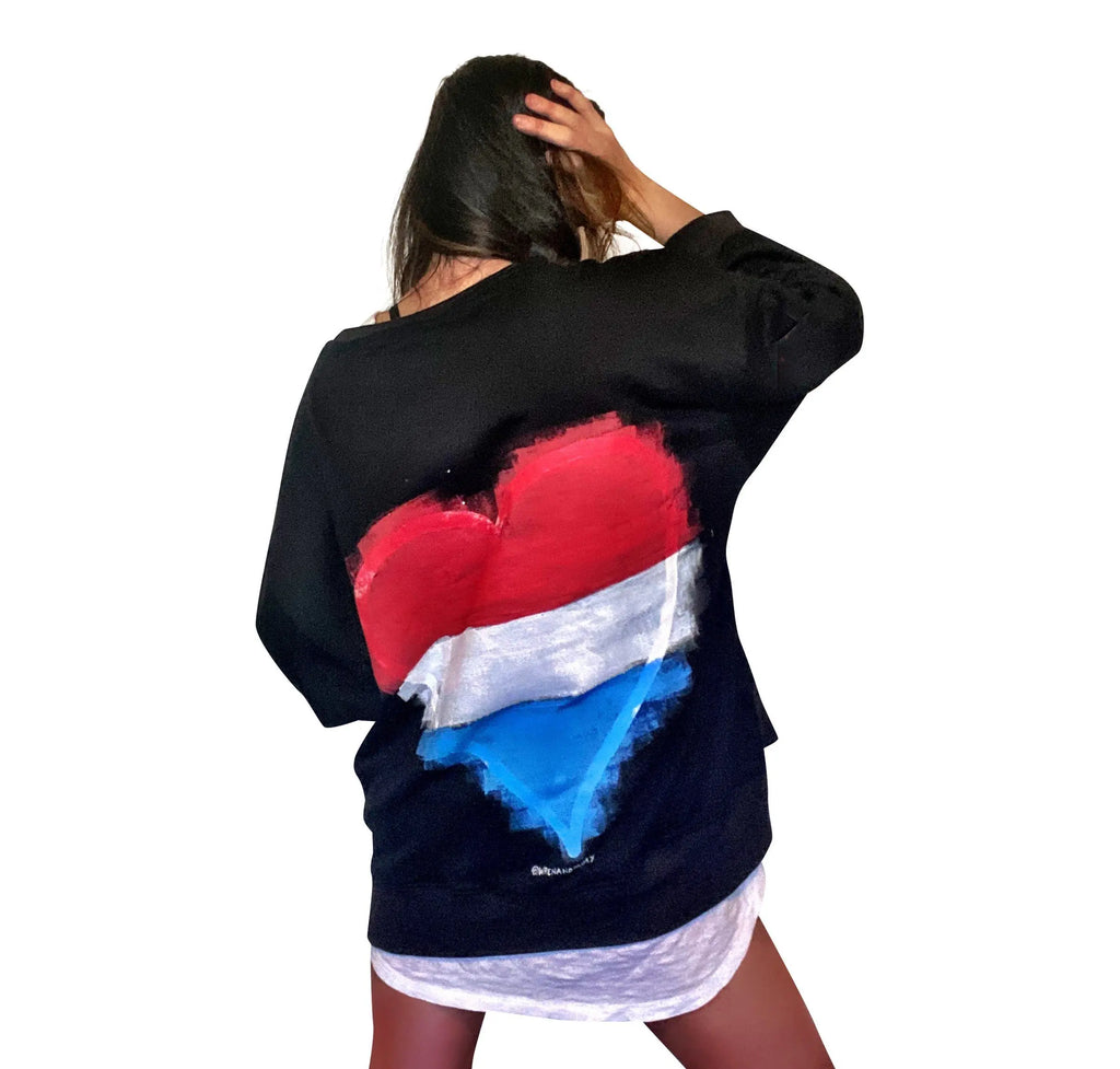 'RED, WHITE & BLUE LOVE' PAINTED SWEATSHIRT by Wren + Glory Wren + Glory