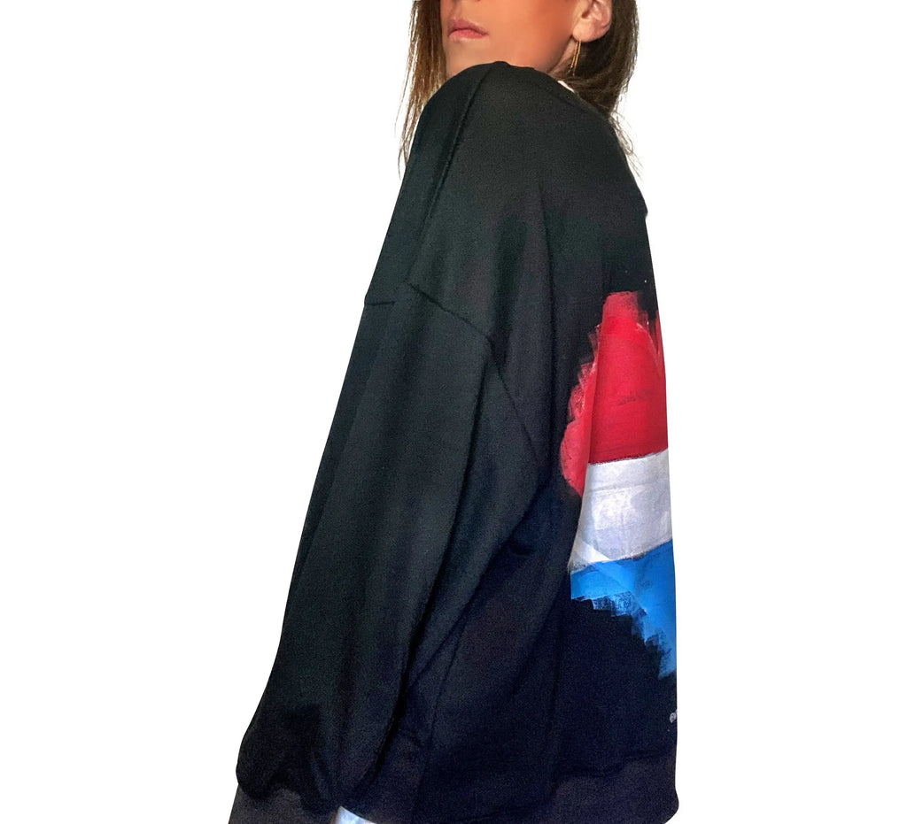 'RED, WHITE & BLUE LOVE' PAINTED SWEATSHIRT by Wren + Glory Wren + Glory