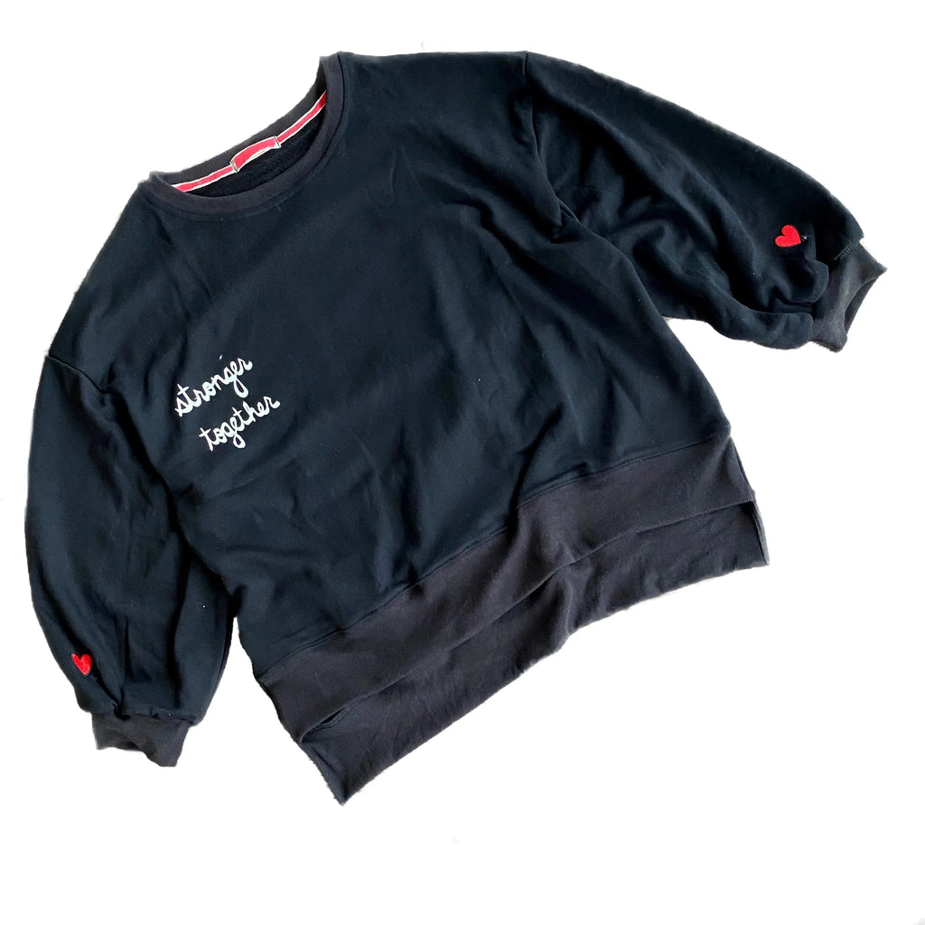 'RED, WHITE & BLUE LOVE' PAINTED SWEATSHIRT by Wren + Glory Wren + Glory