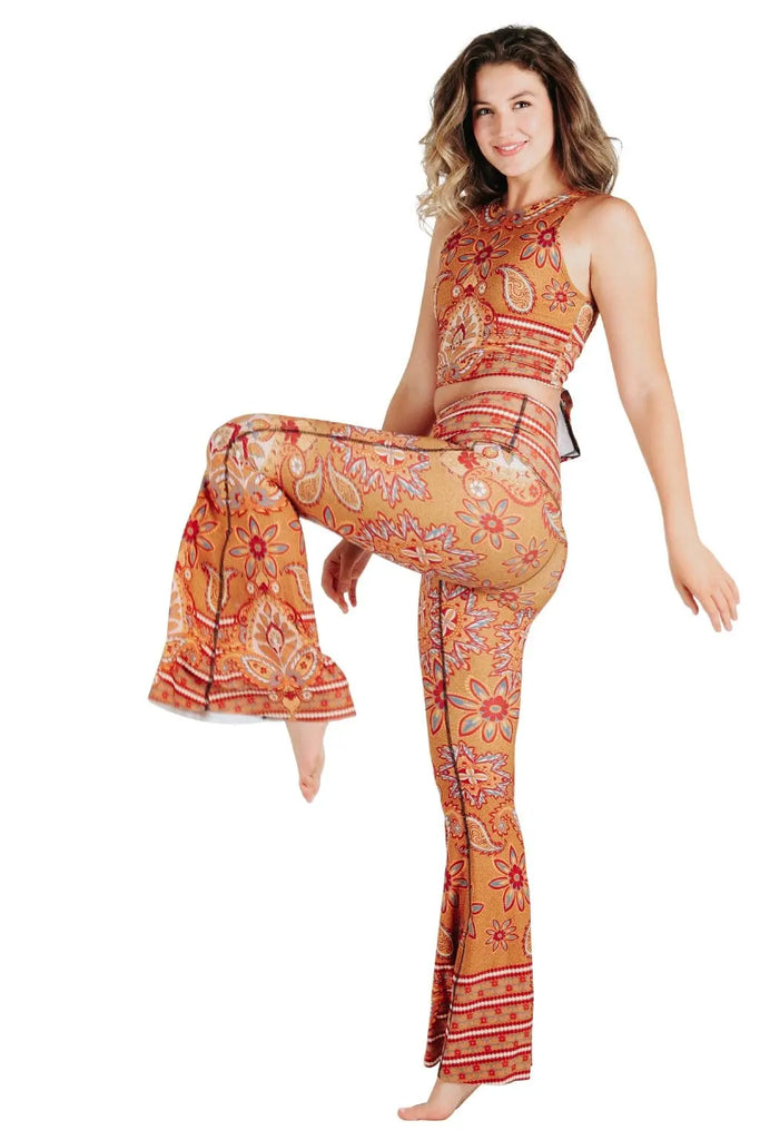 Rad Paisley Printed Bell Bottoms by Yoga Democracy Yoga Democracy
