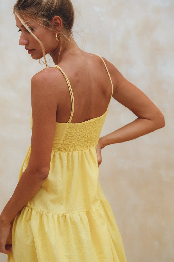 Rafaela Strappy Linen Midi Dress by Bali ELF Bali ELF