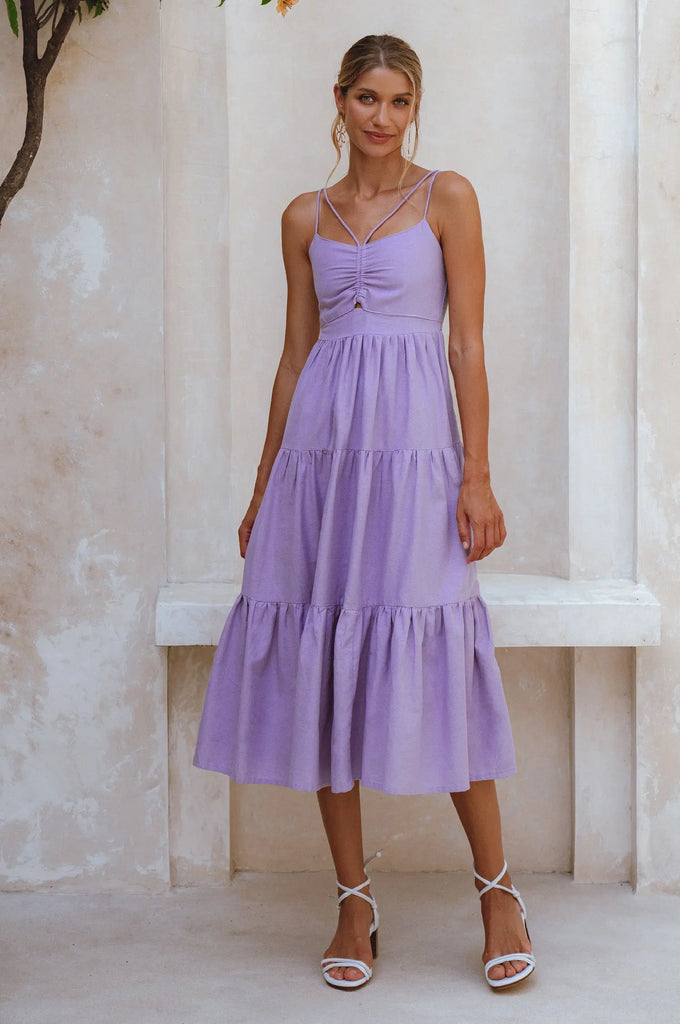 Rafaela Strappy Linen Midi Dress by Bali ELF Bali ELF
