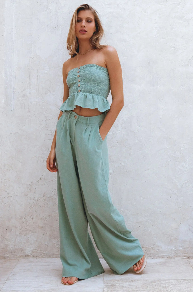 Raya Wide Leg Linen Pants by Bali Lane Bali Lane
