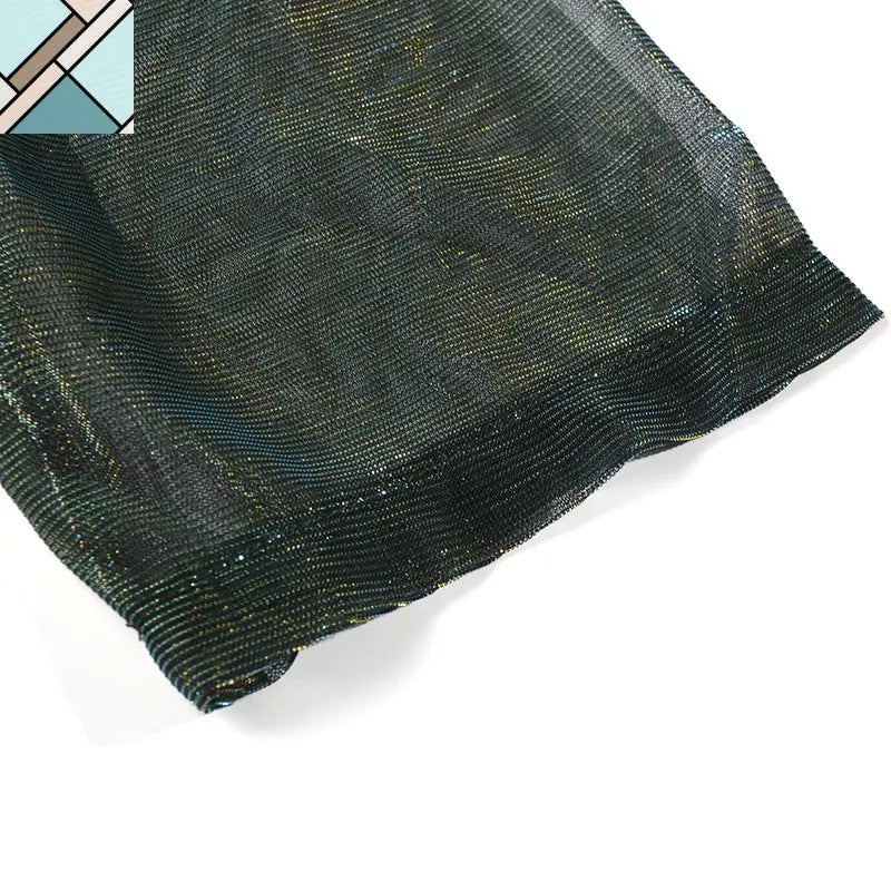 Reece Sheer Shimmer Shirt Dress - Gold Green by Marigold Shadows MARIGOLD SHADOWS