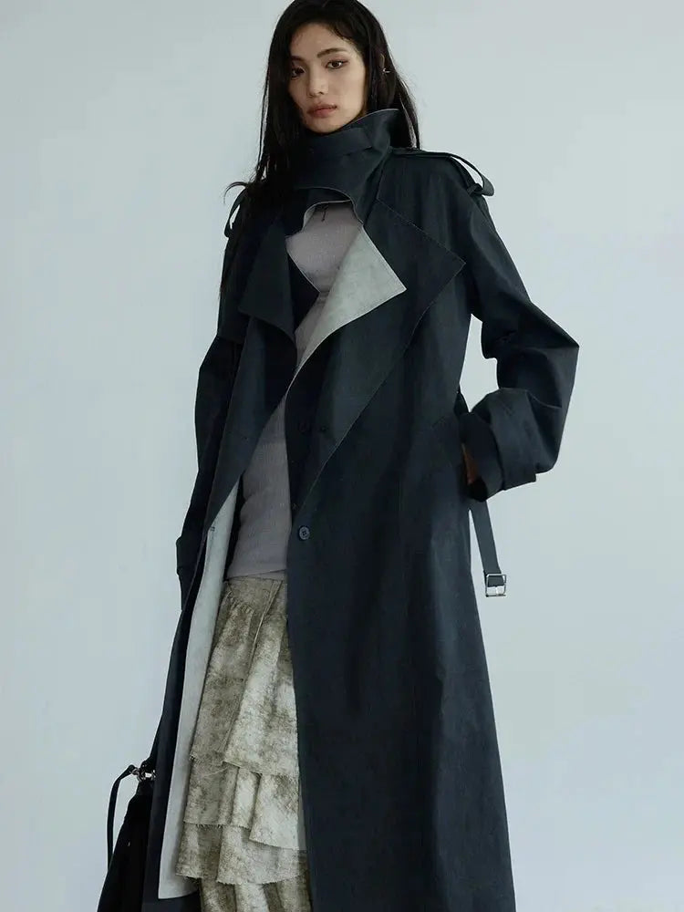 Regener Color Block Trench Coat by Marigold Shadows Marigold Shadows