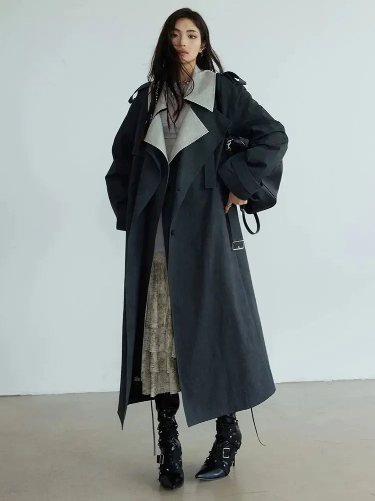 Regener Color Block Trench Coat by Marigold Shadows Marigold Shadows