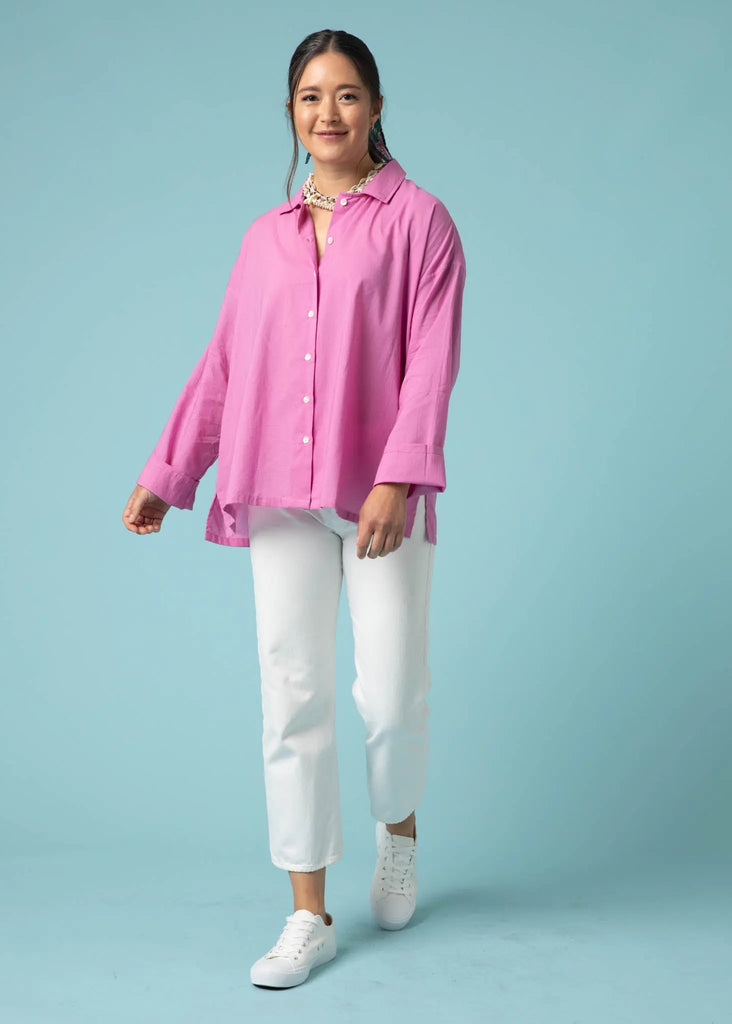 Relaxed Boyfriend Shirt - Dahlia by And For Good And For Good