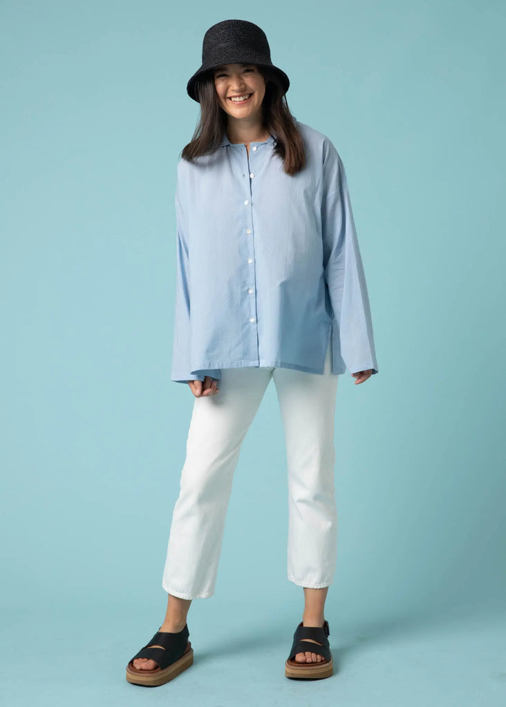 Relaxed Boyfriend Shirt - Sky by And For Good And For Good