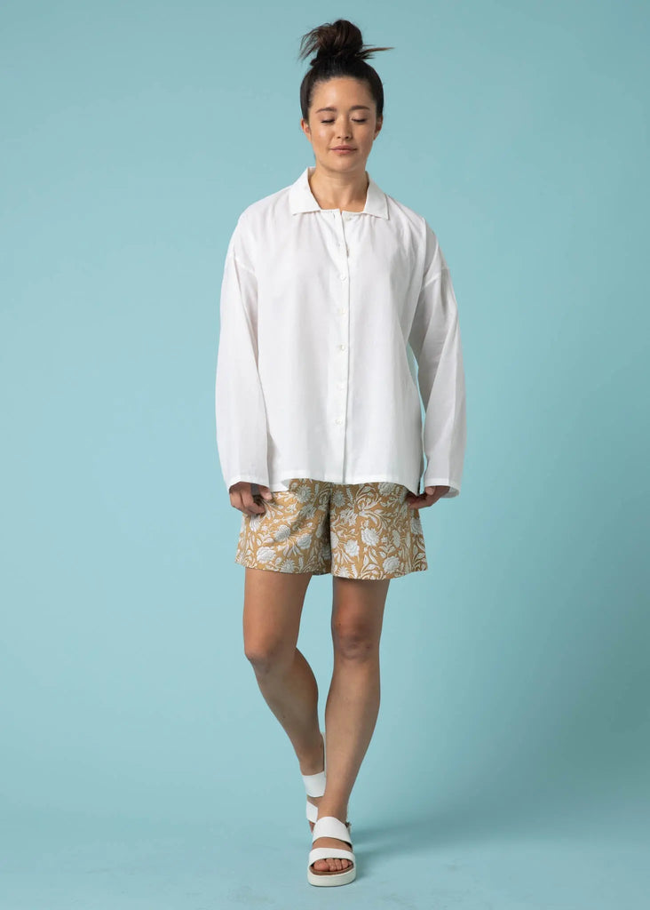 Relaxed Boyfriend Shirt - White by And For Good And For Good