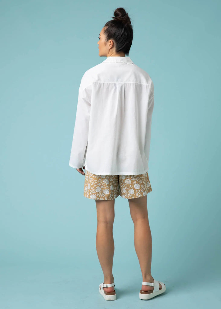 Relaxed Boyfriend Shirt - White by And For Good And For Good
