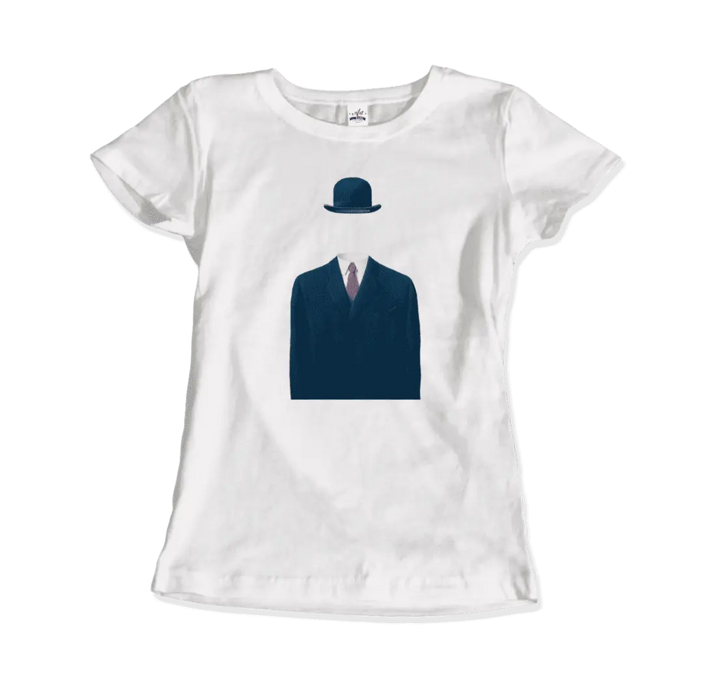 Rene Magritte Man in a Bowler Hat, 1964 Artwork T-Shirt by Art-O-Rama Shop ART-O-RAMA-SHOP