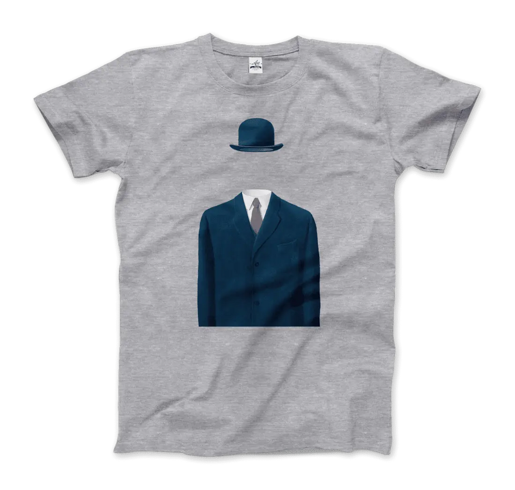 Rene Magritte Man in a Bowler Hat, 1964 Artwork T-Shirt by Art-O-Rama Shop ART-O-RAMA-SHOP
