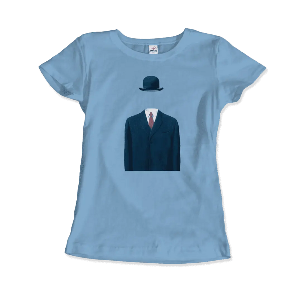 Rene Magritte Man in a Bowler Hat, 1964 Artwork T-Shirt by Art-O-Rama Shop ART-O-RAMA-SHOP