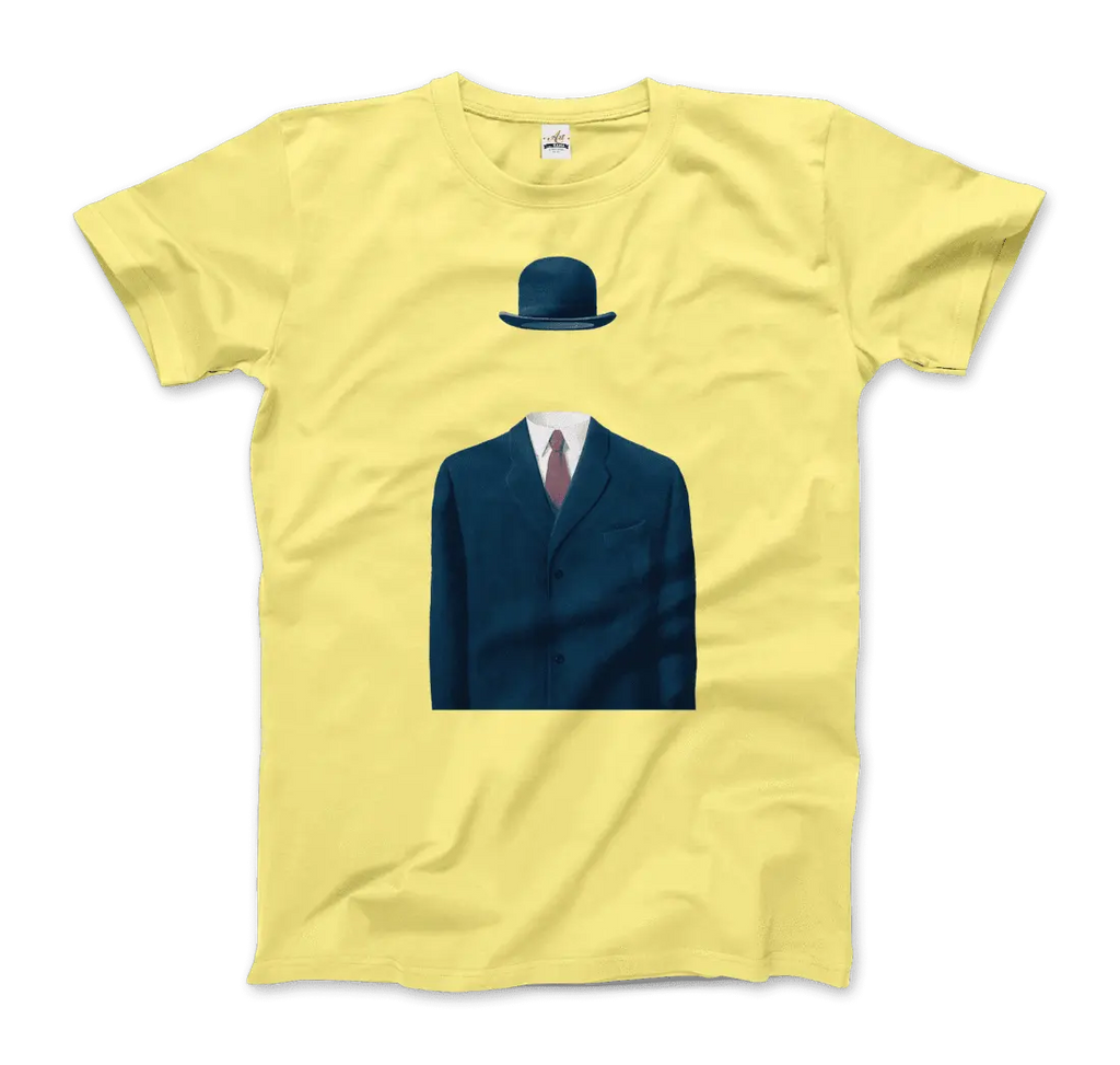 Rene Magritte Man in a Bowler Hat, 1964 Artwork T-Shirt by Art-O-Rama Shop ART-O-RAMA-SHOP