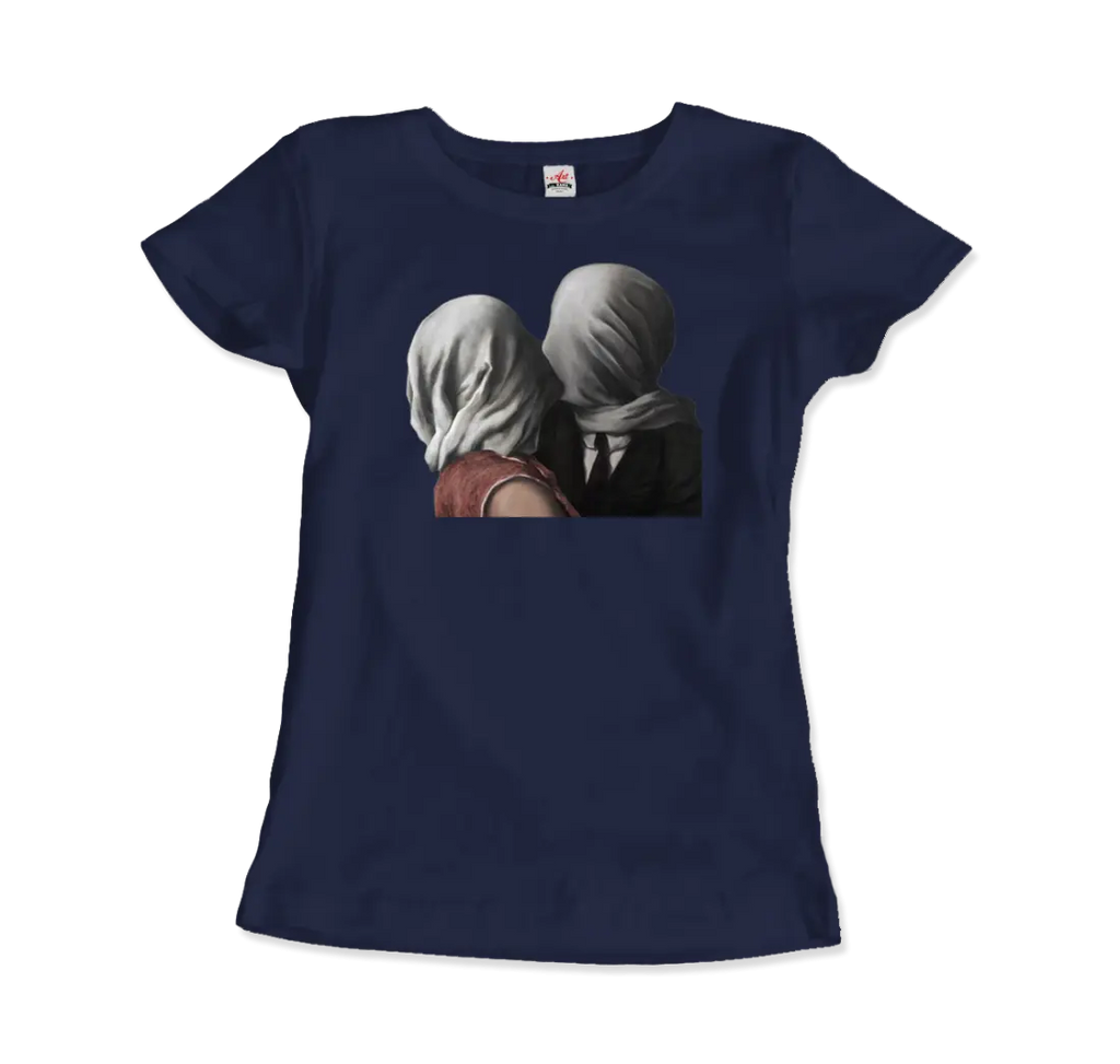 Rene Magritte The Lovers II (1928) Artwork T-Shirt by Art-O-Rama Shop ART-O-RAMA-SHOP