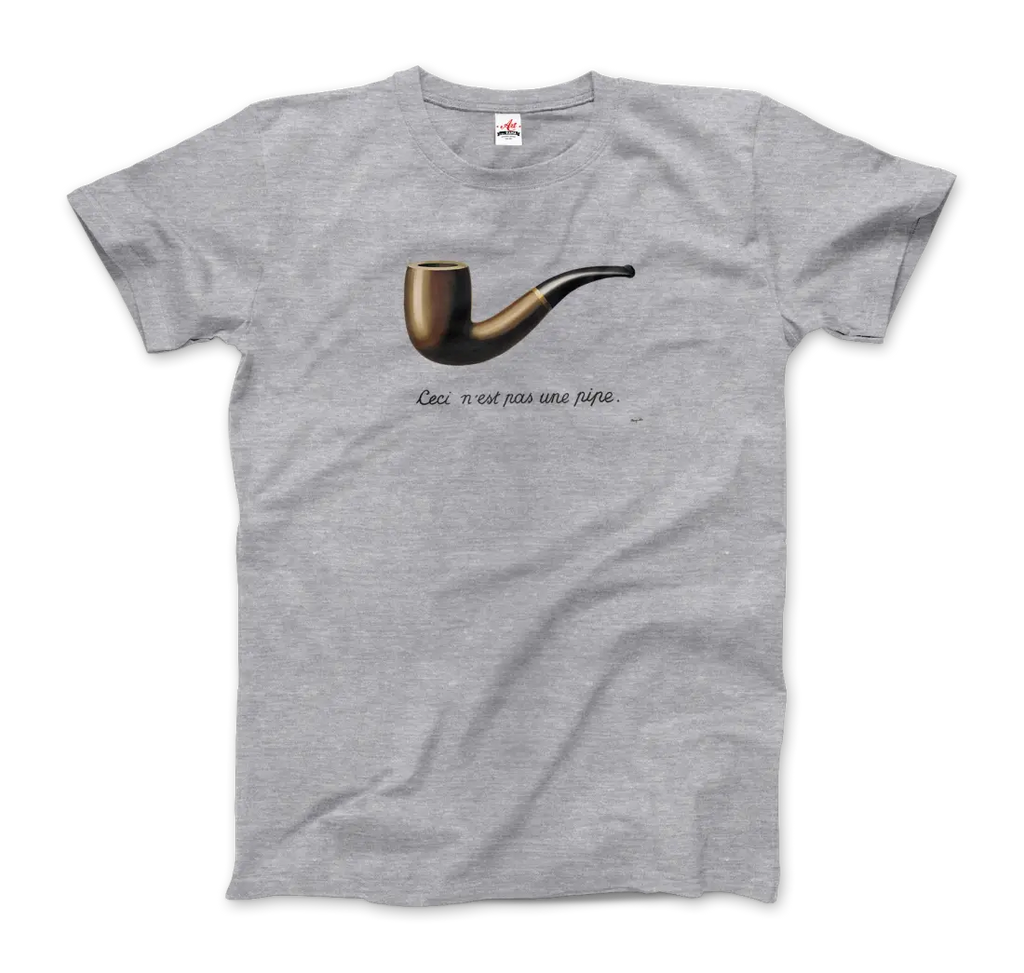 Rene Magritte This Is Not A Pipe, 1929 Artwork T-Shirt by Art-O-Rama Shop ART-O-RAMA-SHOP