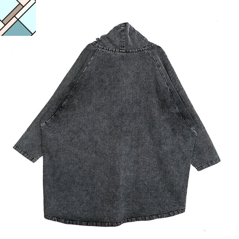 Reon Turtleneck Loose Denim Sweatshirt by Marigold Shadows MARIGOLD SHADOWS