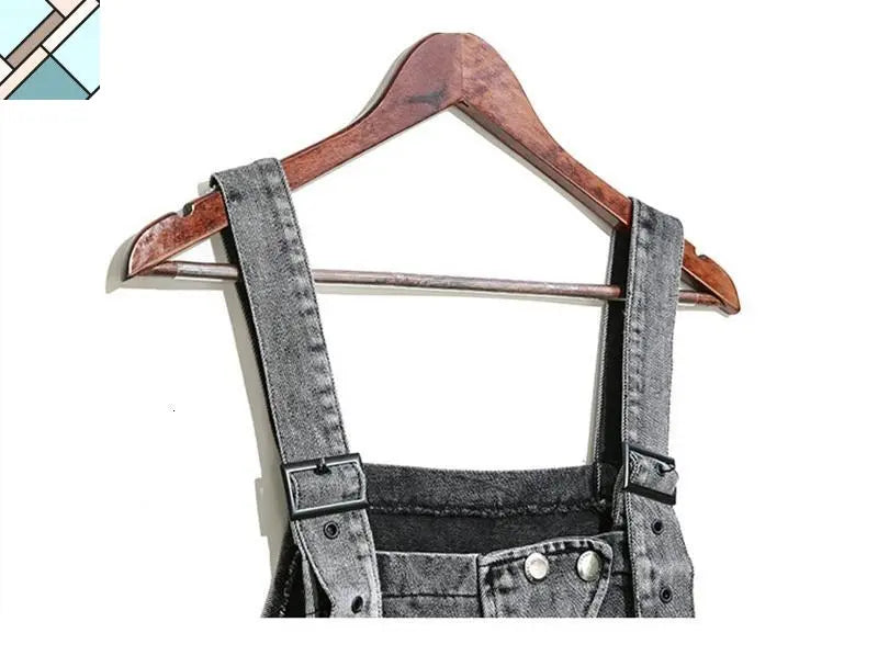 Rie High Waisted Pocket Denim Overalls by Marigold Shadows MARIGOLD SHADOWS