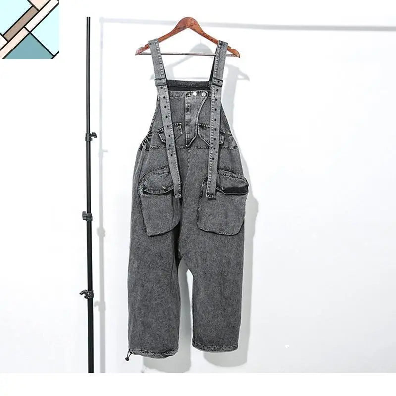 Rie High Waisted Pocket Denim Overalls by Marigold Shadows MARIGOLD SHADOWS