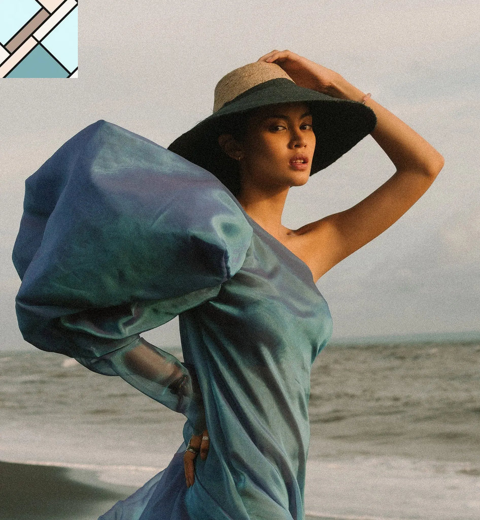 Riri Duo Jute Straw Hat, in Black & Nude by BrunnaCo BRUNNA CO