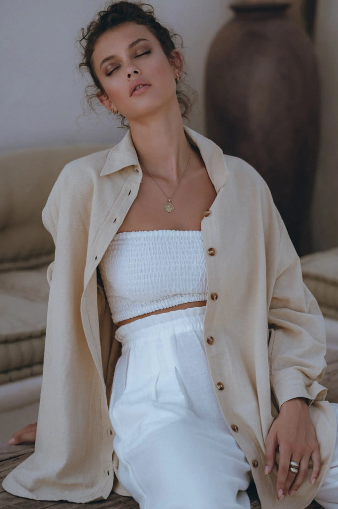 Romania Oversized Linen Shirt by Bali Lane Bali Lane