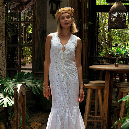 Seruni Embroidered Mermaid Maxi Dress