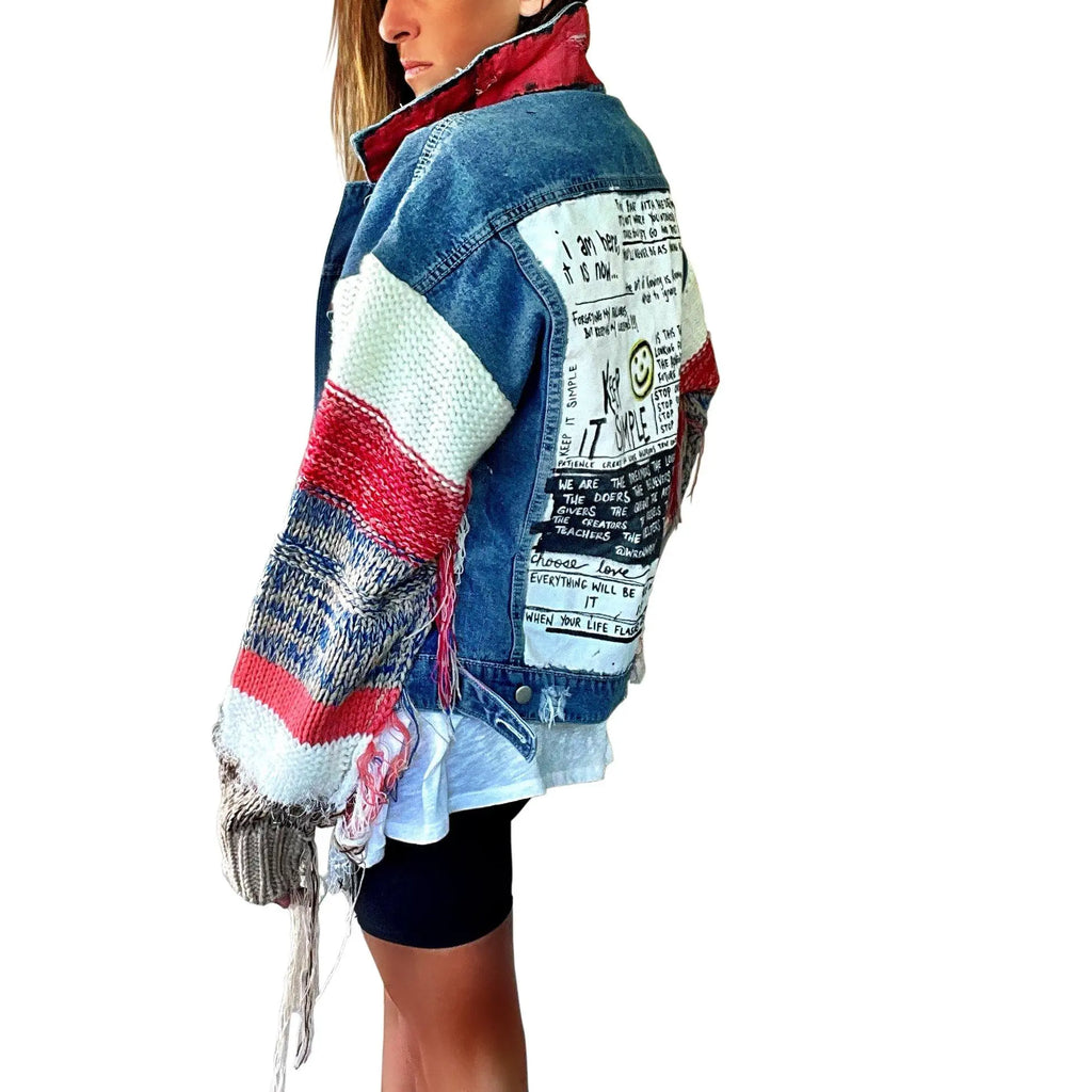 'SIMPLE THOUGHTS' DENIM JACKET by Wren + Glory Wren + Glory