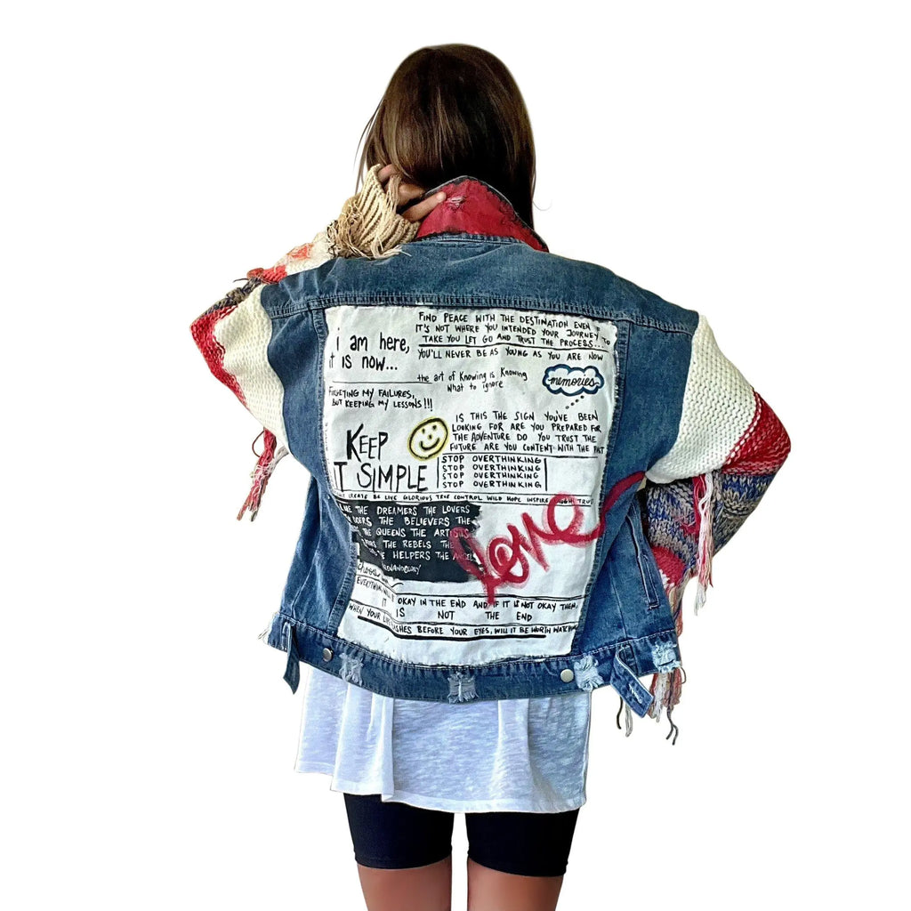 'SIMPLE THOUGHTS' DENIM JACKET by Wren + Glory Wren + Glory