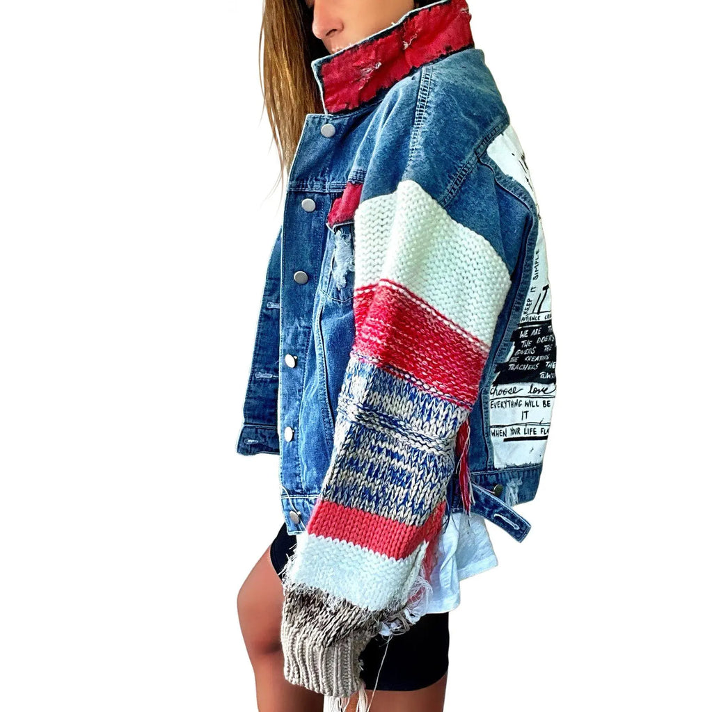 'SIMPLE THOUGHTS' DENIM JACKET by Wren + Glory Wren + Glory