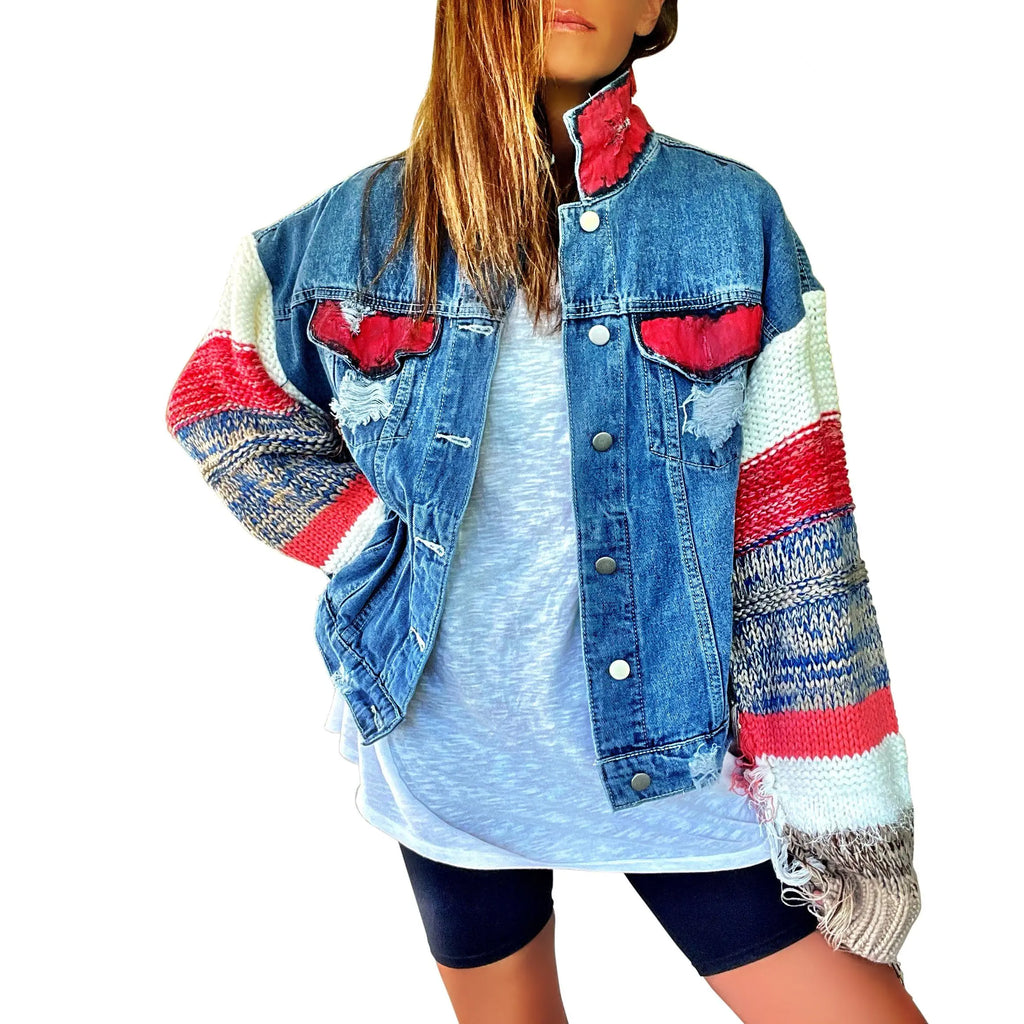 'SIMPLE THOUGHTS' DENIM JACKET by Wren + Glory Wren + Glory
