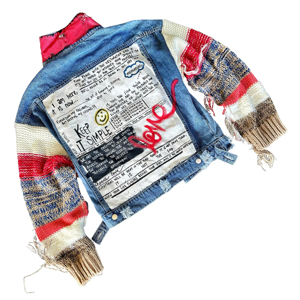 'SIMPLE THOUGHTS' DENIM JACKET by Wren + Glory Wren + Glory