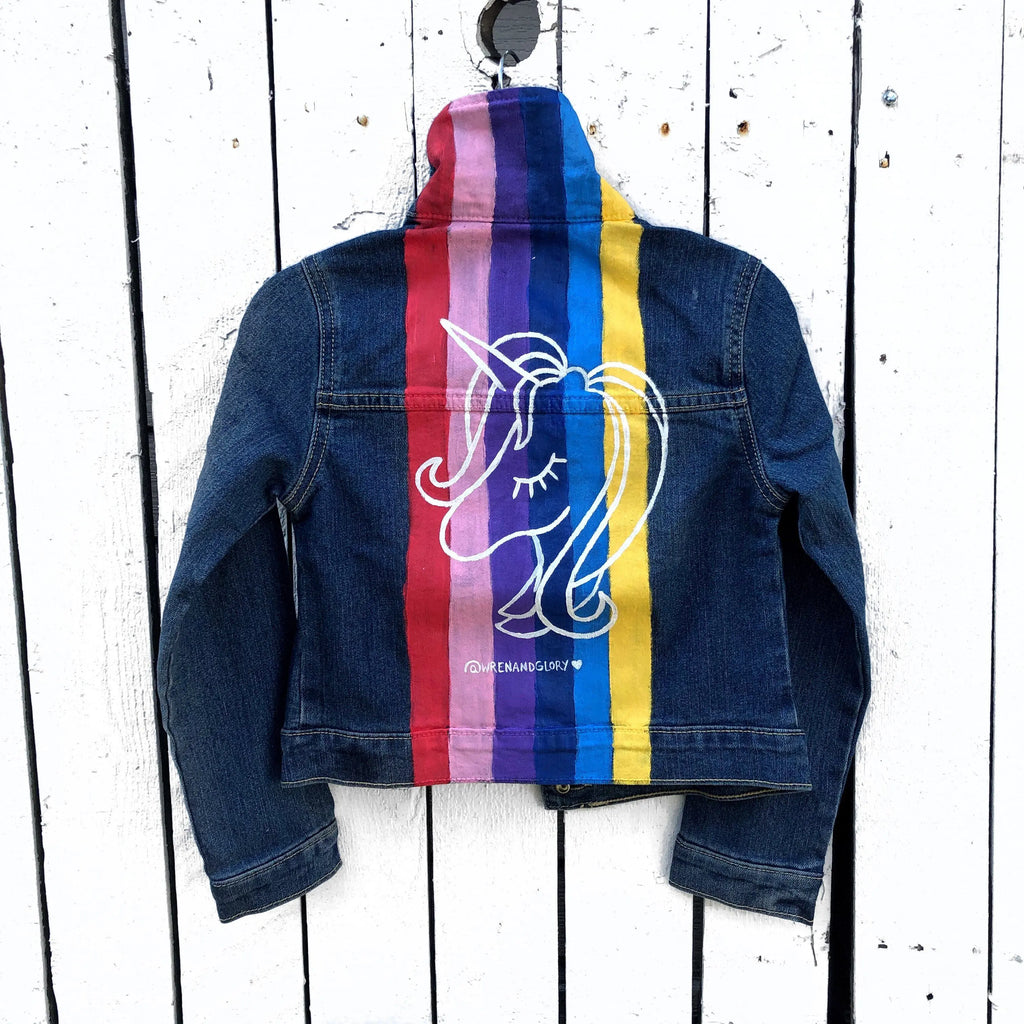 'SLEEPING UNICORN' DENIM JACKET - GIRLS by Wren + Glory Wren + Glory