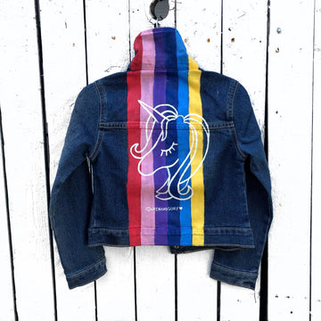 'SLEEPING UNICORN' DENIM JACKET - GIRLS by Wren + Glory Wren + Glory