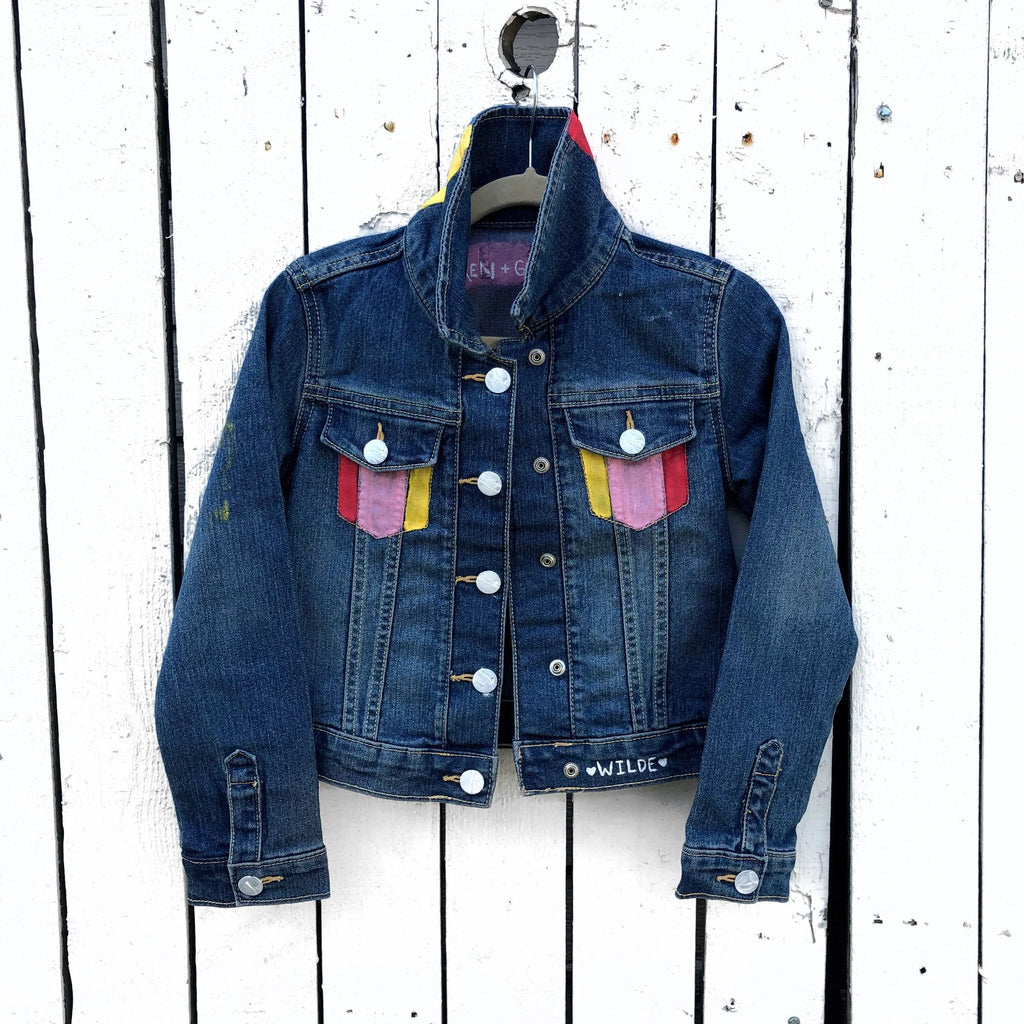 'SLEEPING UNICORN' DENIM JACKET - GIRLS by Wren + Glory Wren + Glory