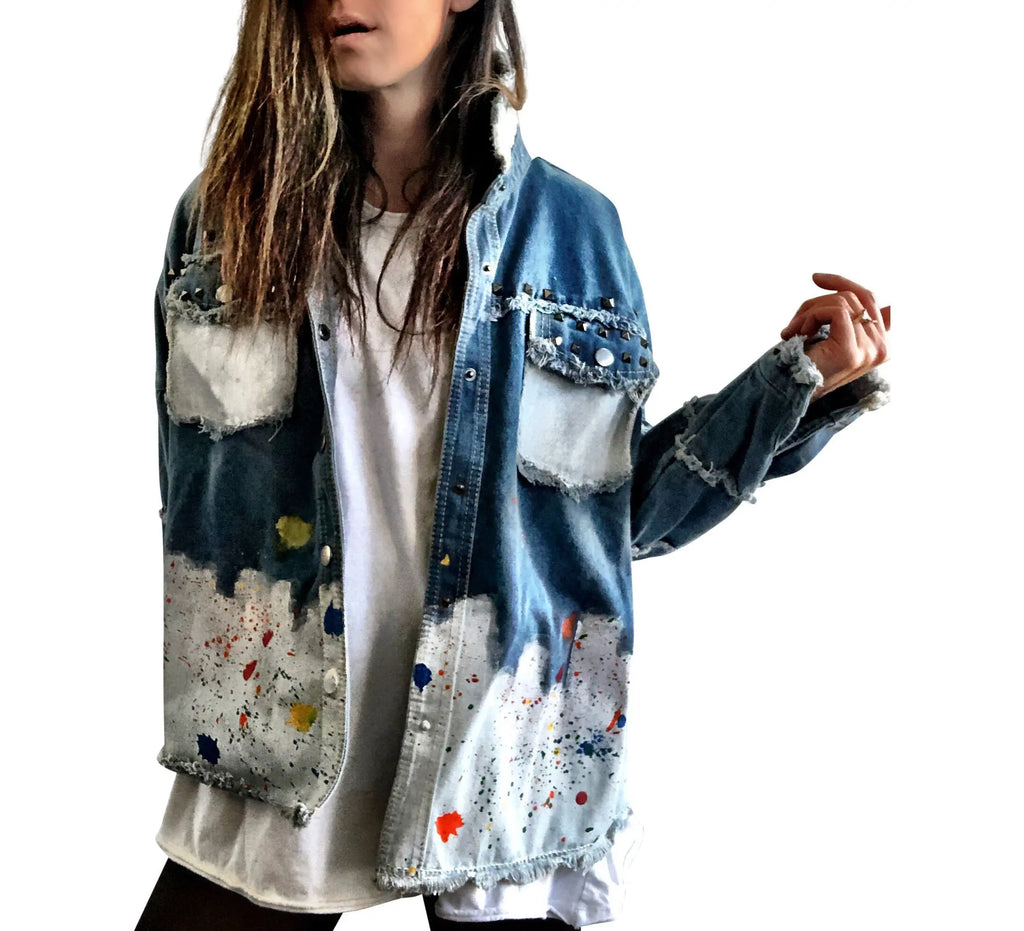 'SPLATTERED' DENIM JACKET by Wren + Glory Wren + Glory