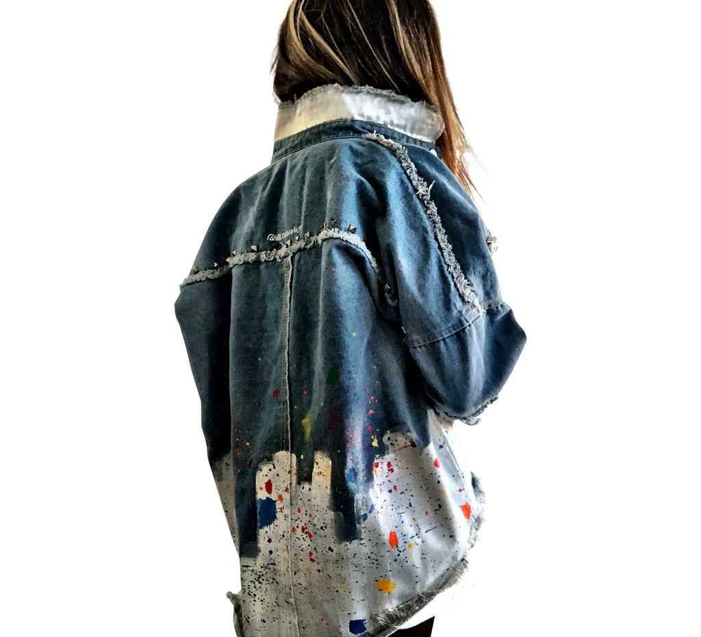 'SPLATTERED' DENIM JACKET by Wren + Glory Wren + Glory
