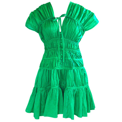 The Srikandi Dress in Kelly Green